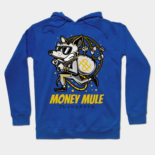 Money Mule Thief Funny Cartoon Characters Hoodie by BradleyHeal